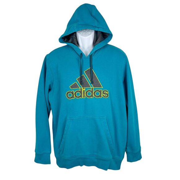 Mens Hoodies Adidas Hoodie Gold Logo Adidas Sweater Men Large Blue